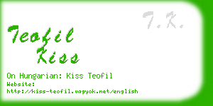 teofil kiss business card